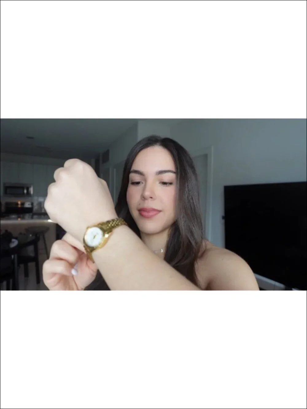 Gold Plated Watch & Bangle Set, Japanese Quartz Movement, Stainless Steel
